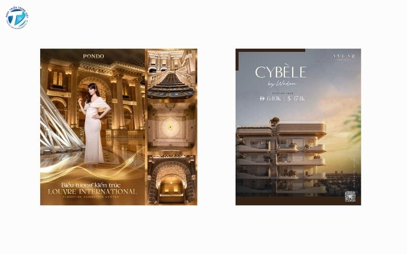 Poster khách sạn phong cách hiện đại, tối giản